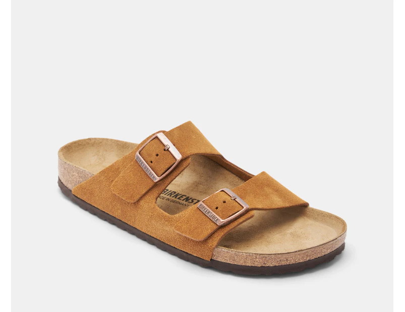 Birkenstock Unisex Arizona Leve Suede Narrow Fit Sandals - Mink