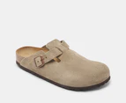 Birkenstock Unisex Boston Suede Narrow Fit Clogs - Taupe