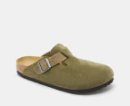 Birkenstock Unisex Boston Mixed Leather Narrow Fit Clogs - Thyme