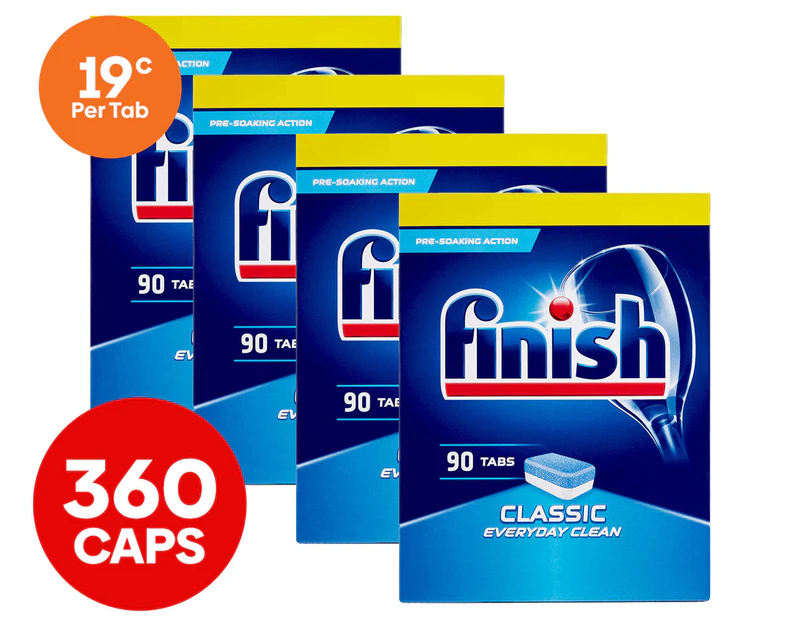 4 x 90pk Finish Classic Dishwashing Tabs