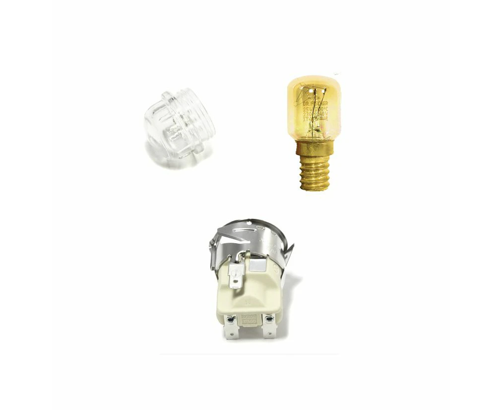 Oven Light Globe Complete Lamp Assembly - Globe + Cover + Holder 12540002KIT. Suits Blanco, Omega