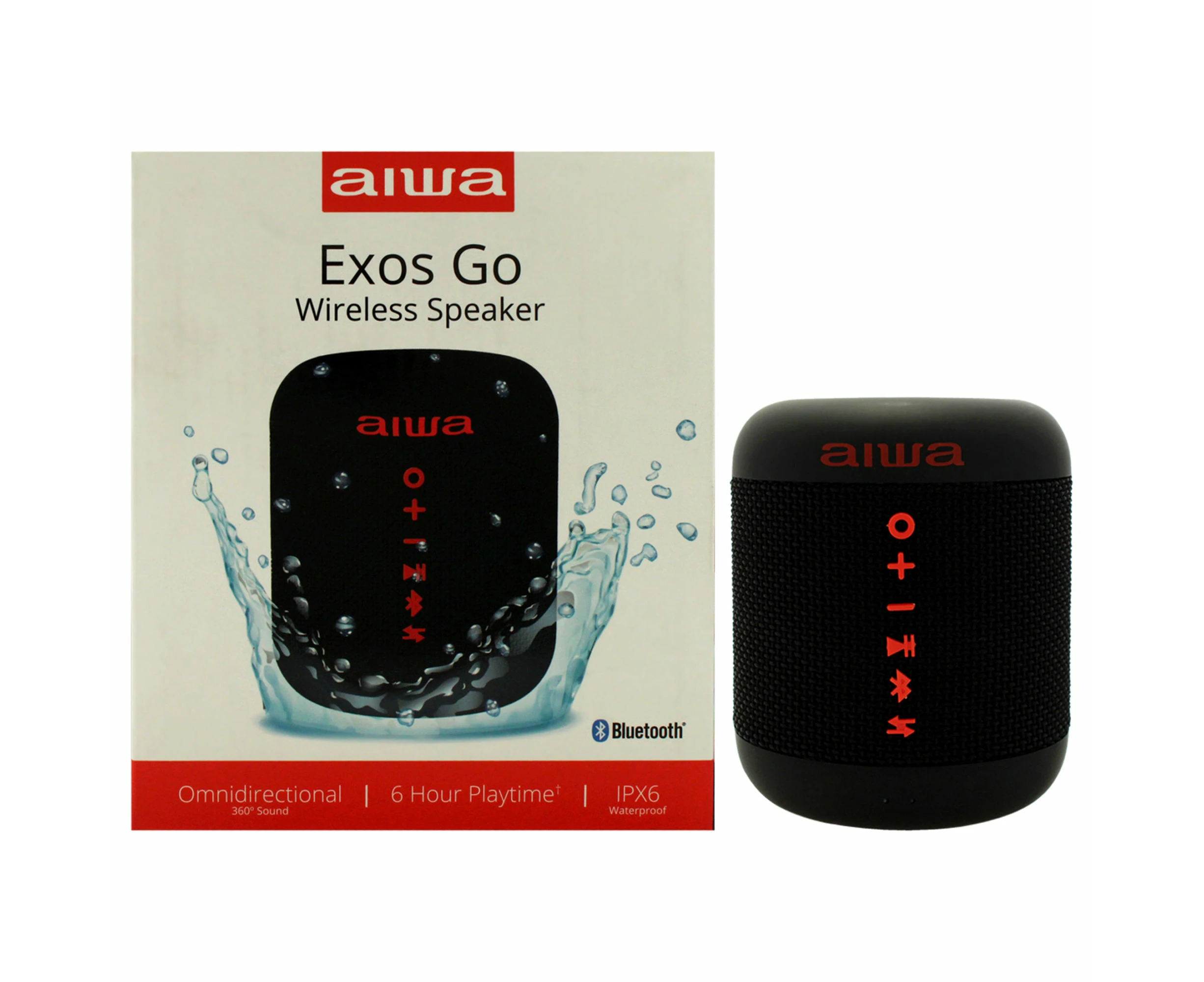 Aiwa Audio Exos Go Wireless Speaker Waterproof IPX6 - Black by Aiwa for Unisex - 1 Pc Speakers