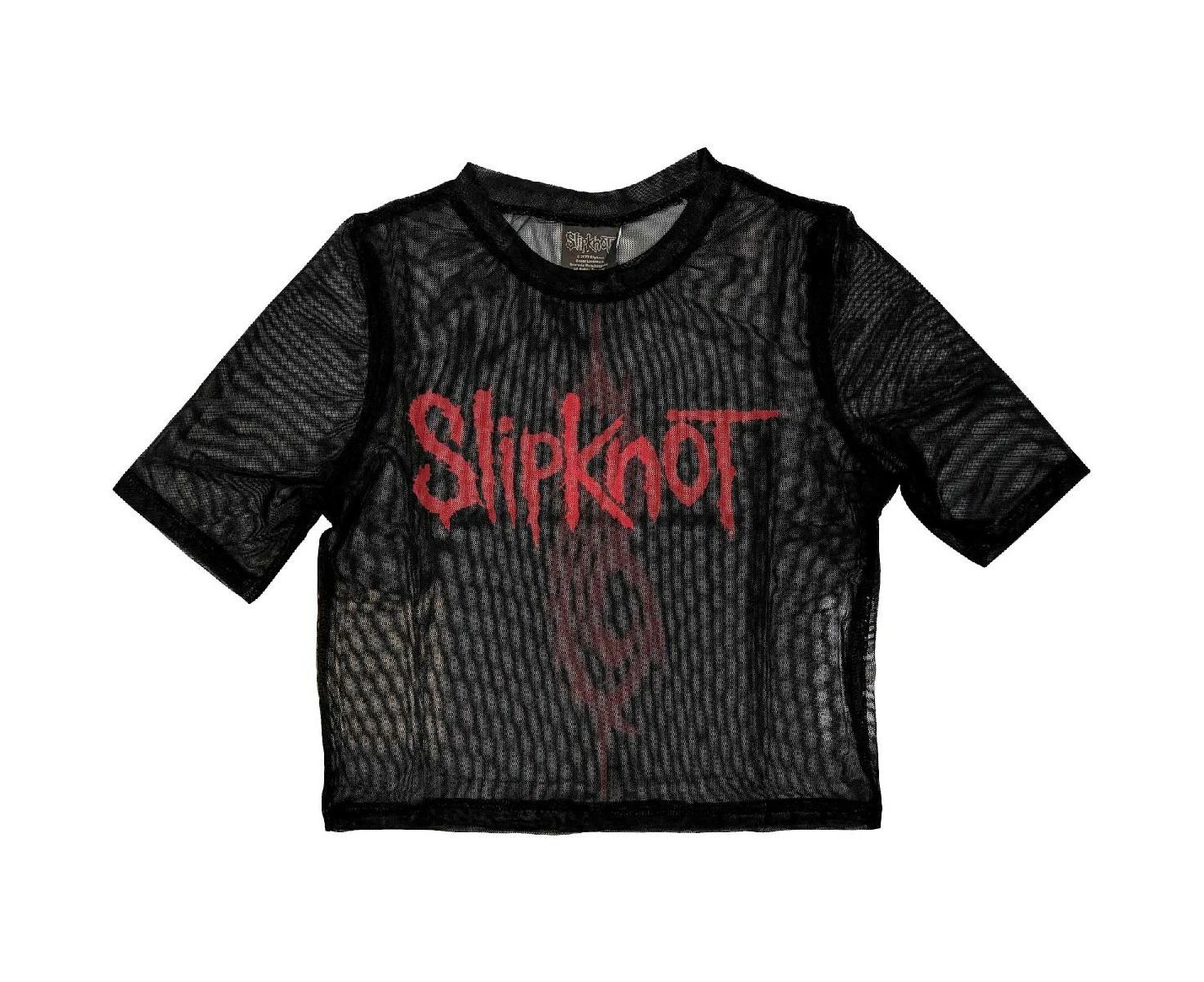 Slipknot Womens Logo Mesh Crop Top (Black) - RO5836