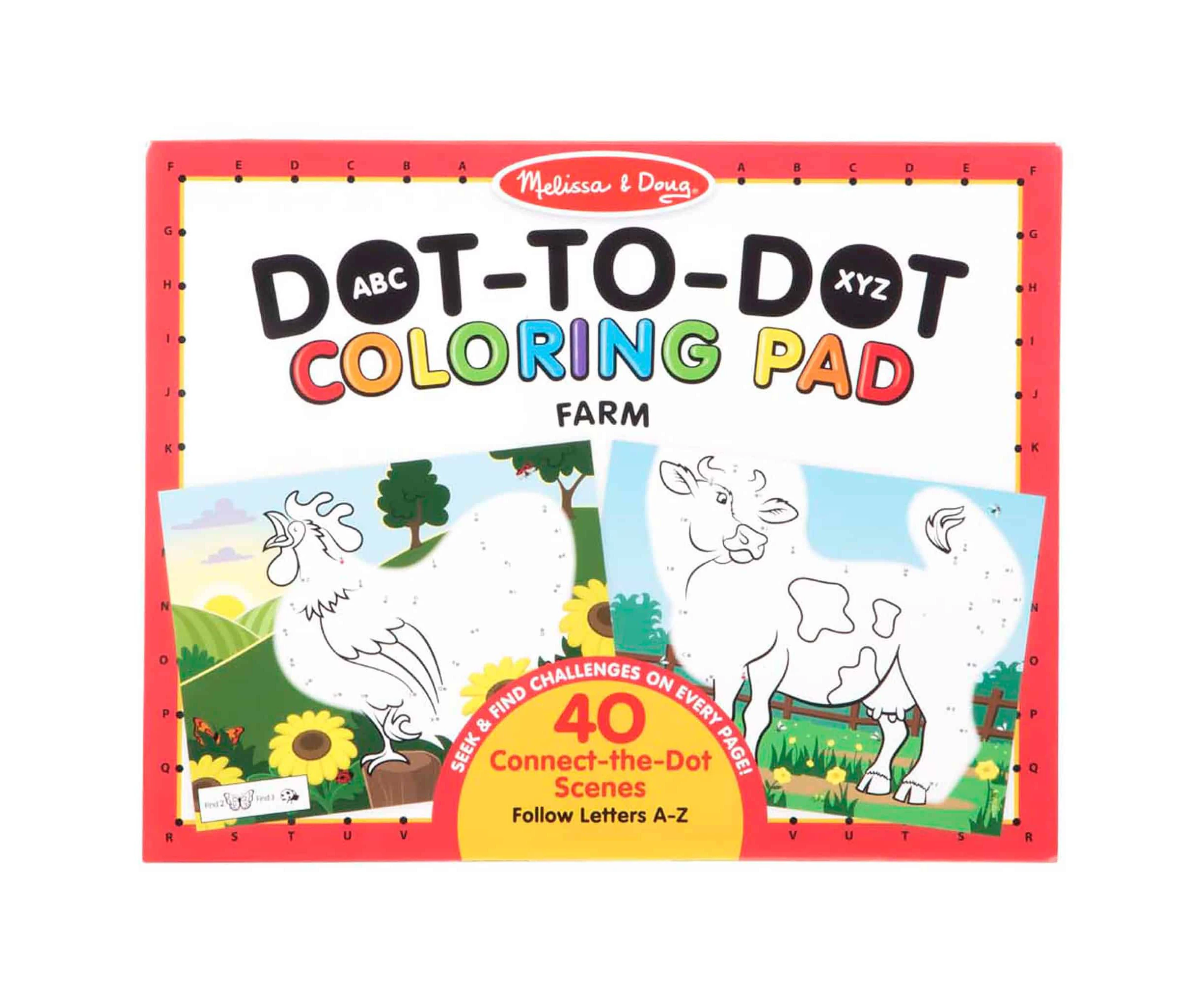 Melissa & Doug Abc Dot To Dot Colouring Pad Farm