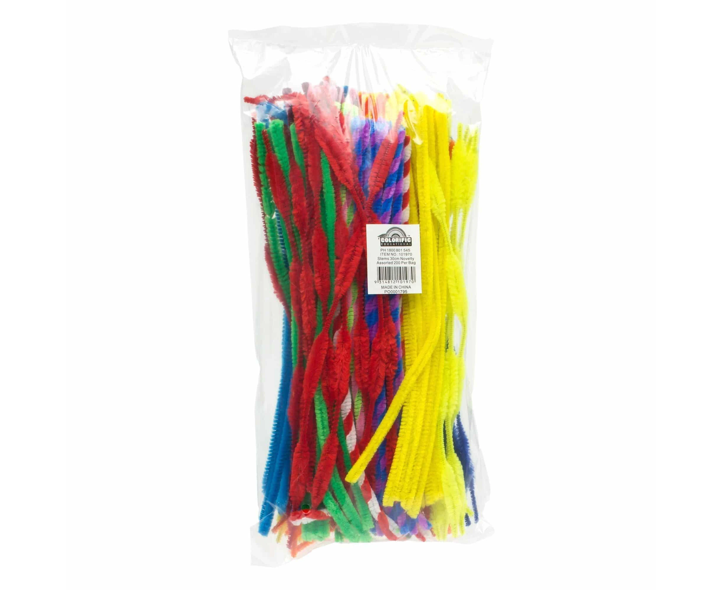 Colorific Pipe Cleaners 30cm Novelty Bag 200 Pack