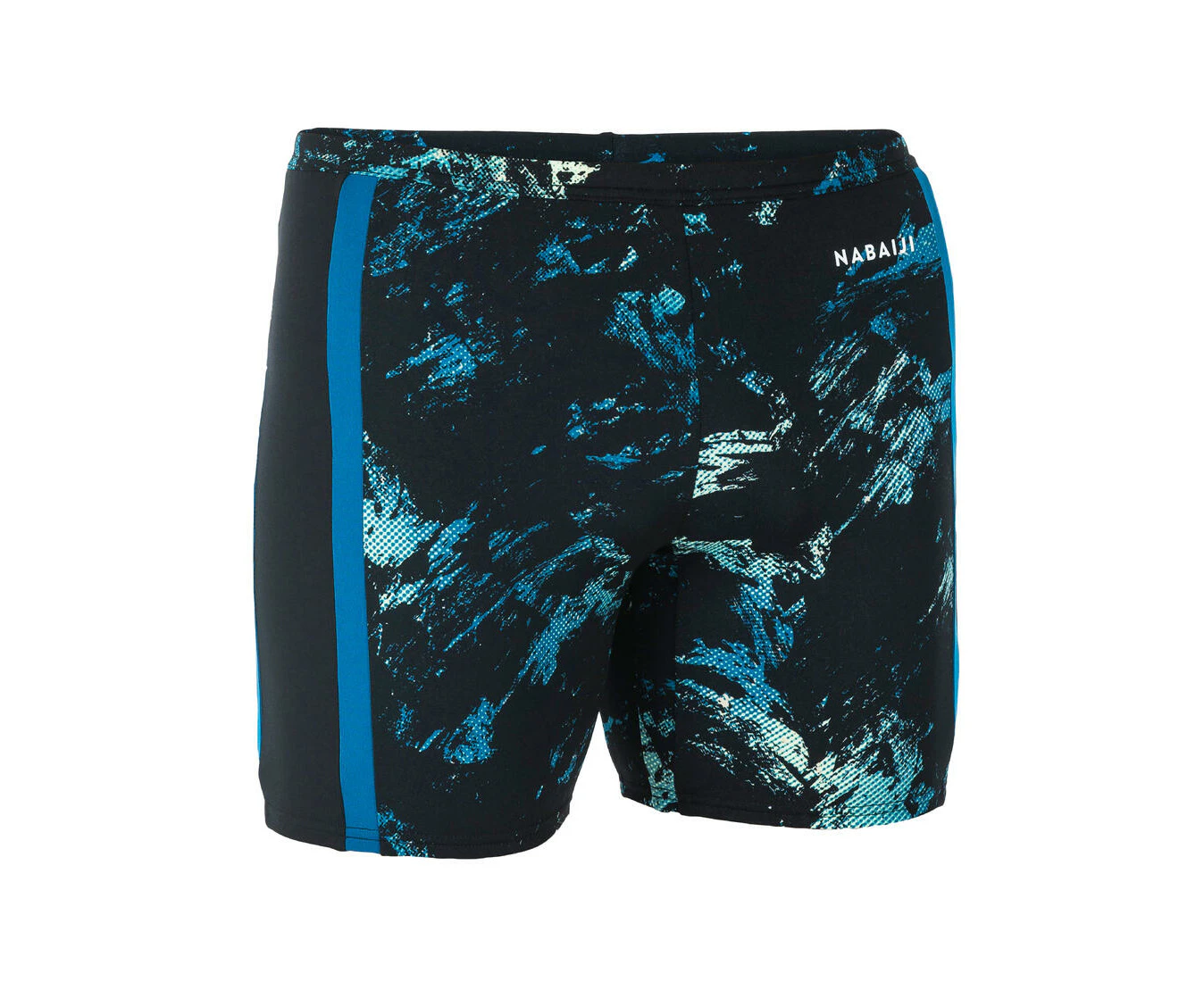 DECATHLON NABAIJI Men's Swimming Boxer Shorts Long - 500 Yoko - Black, 8788598