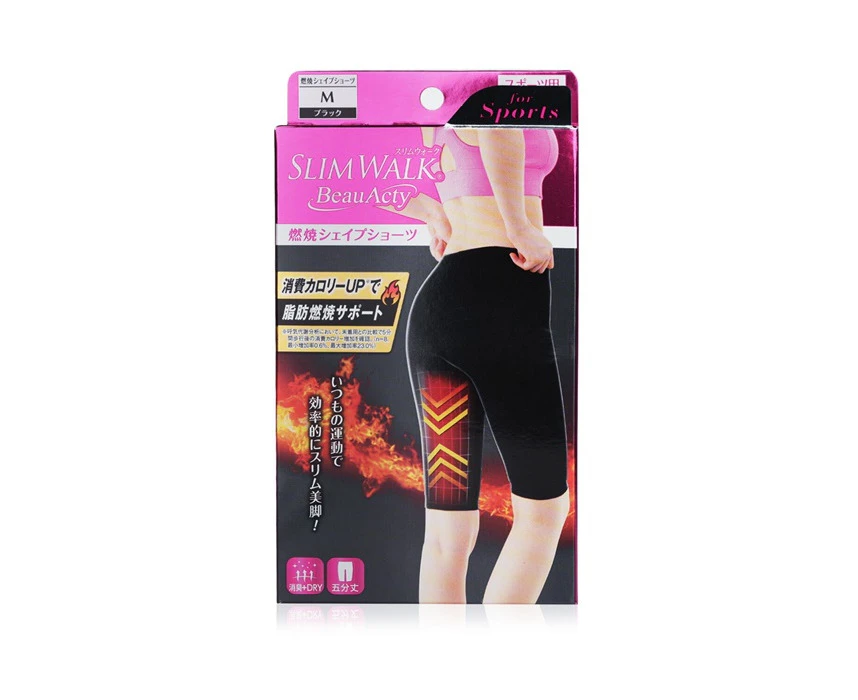 SlimWalk Compression FatBurning Support Shape Shorts for Sports  #Blacks (Size: M) 1pair