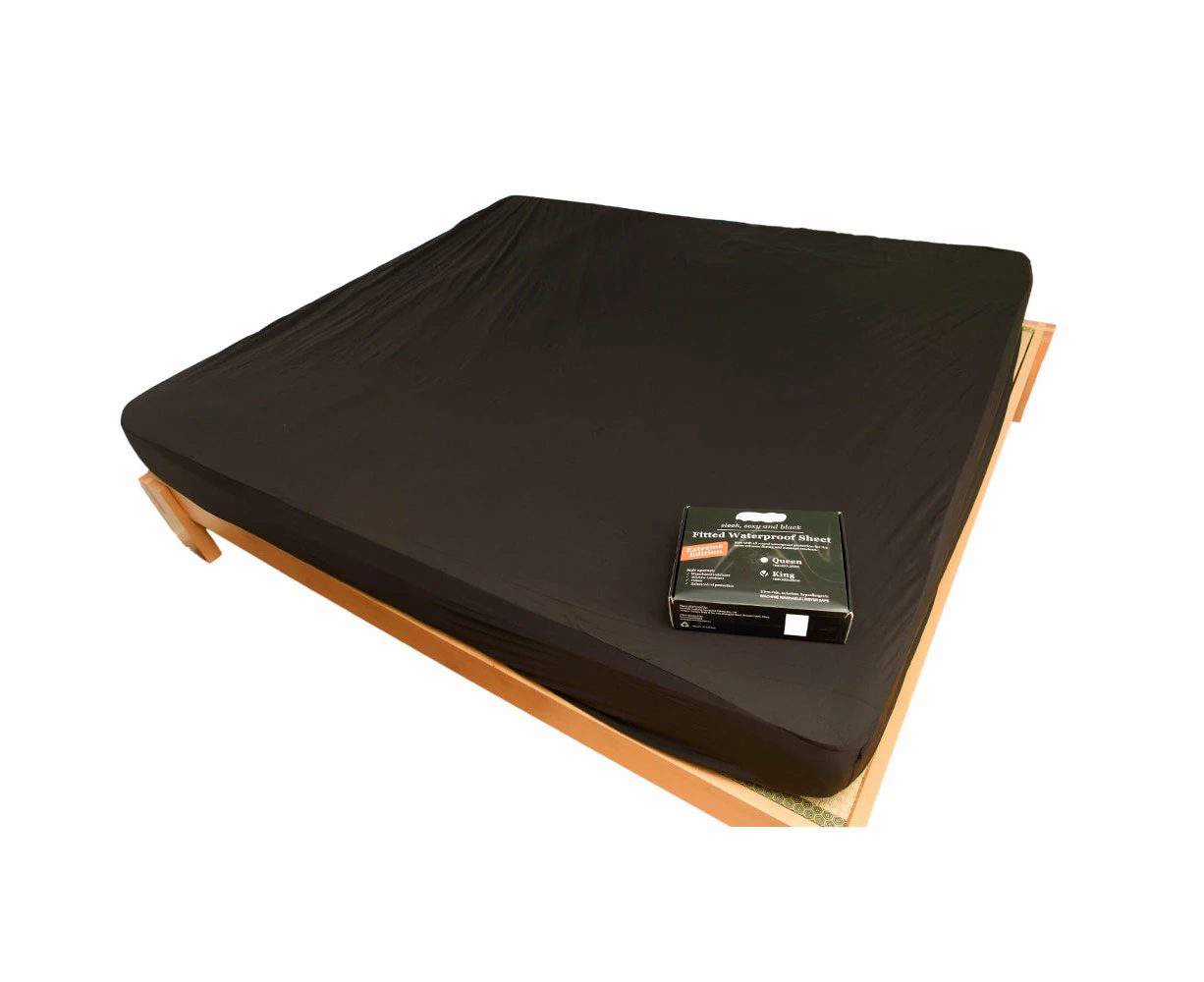 Eroticgel Black Waterproof Fitted Sheet Extreme Edition - King