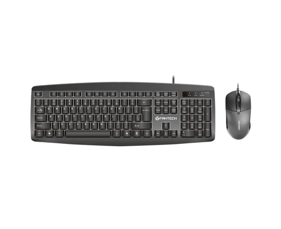 Fantech KM-100 Office Wired Computer Keyboard and Mouse Combo - Black (KBFTKM100BK)