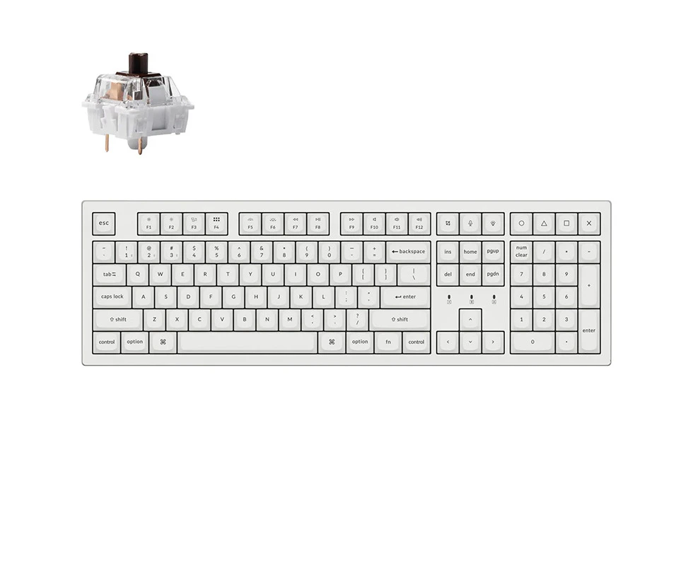 Keychron K10 Pro QMK/VIA Wireless Mechanical Keyboard RGB Backlight (White Keycaps) Keychron K Pro Brown (KBK10PP3BROWN)