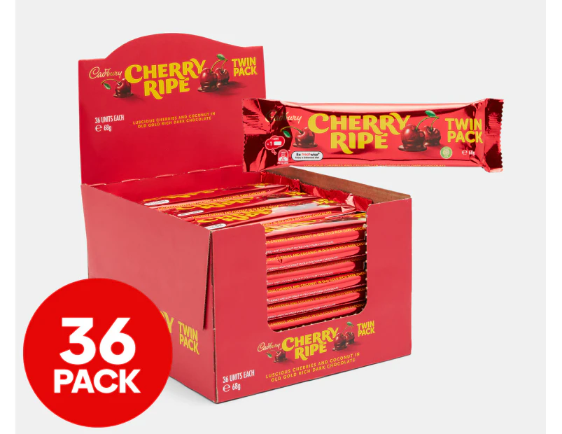 36 x Cadbury Cherry Ripe Twin Pack 68g