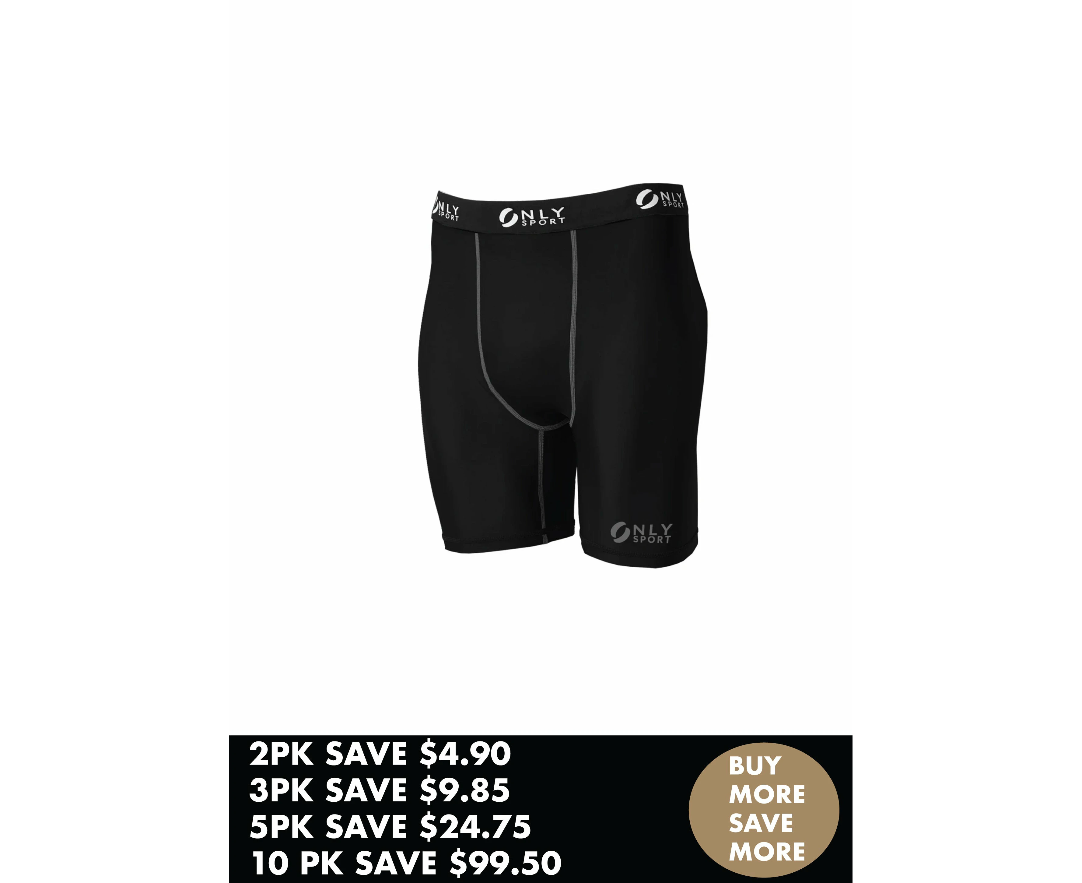 Only Sport Compression Wear Shorts Bundle - Black - XL, 3