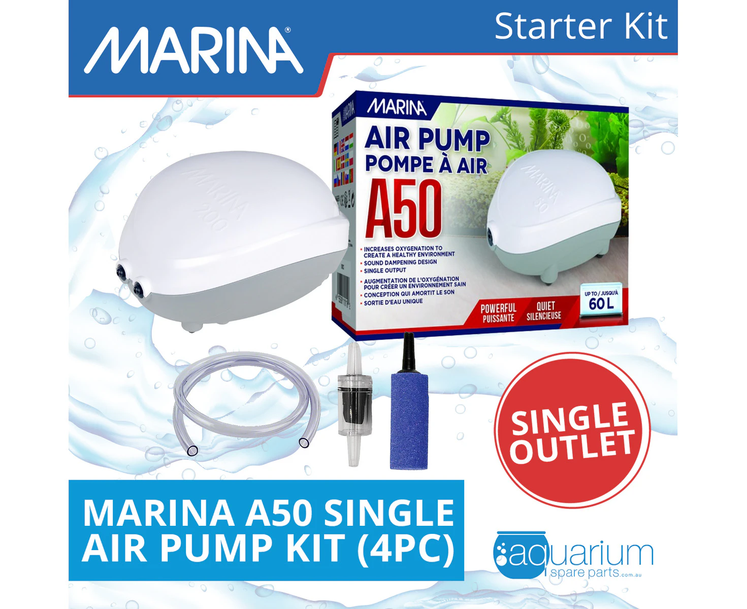 Marina A50 Single Air Pump Starter Kit (4pc)