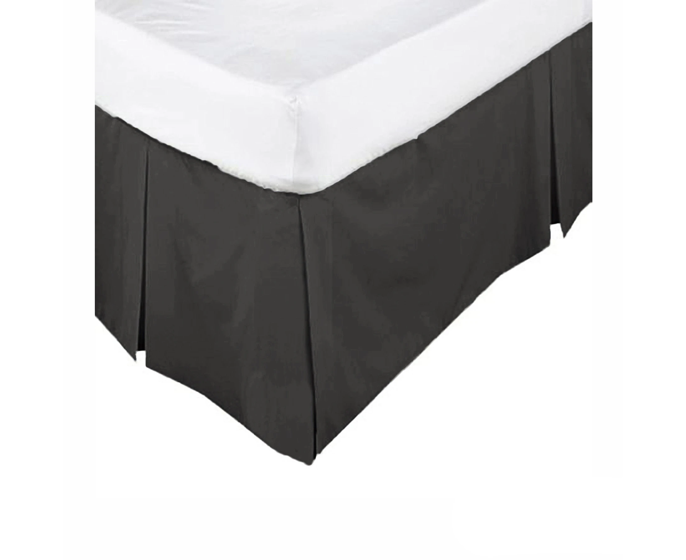 KINGDOM Box Pleated Valance Black - SINGLE