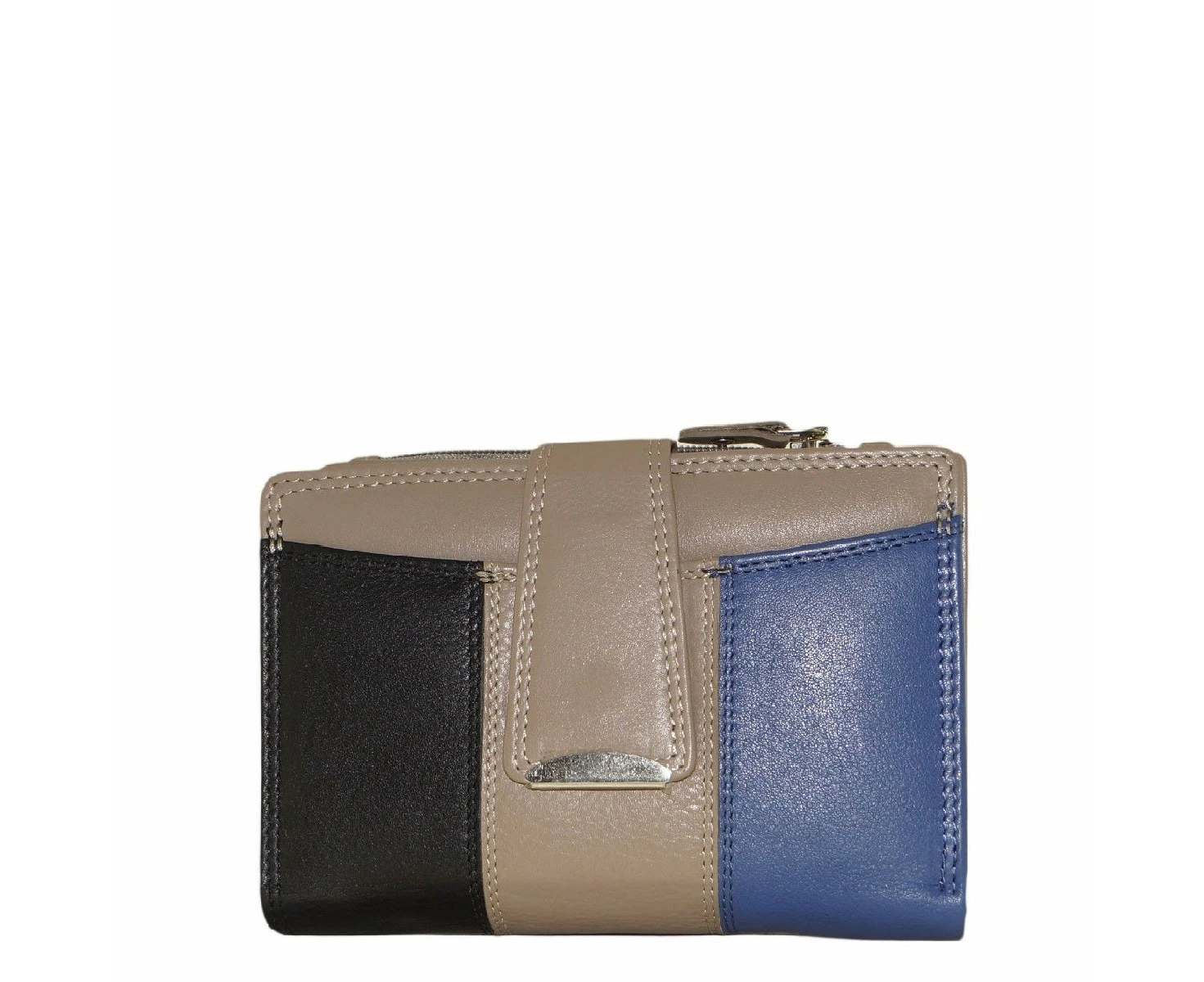 Funky Coloured Ladies Wallet - Black-Inkblue