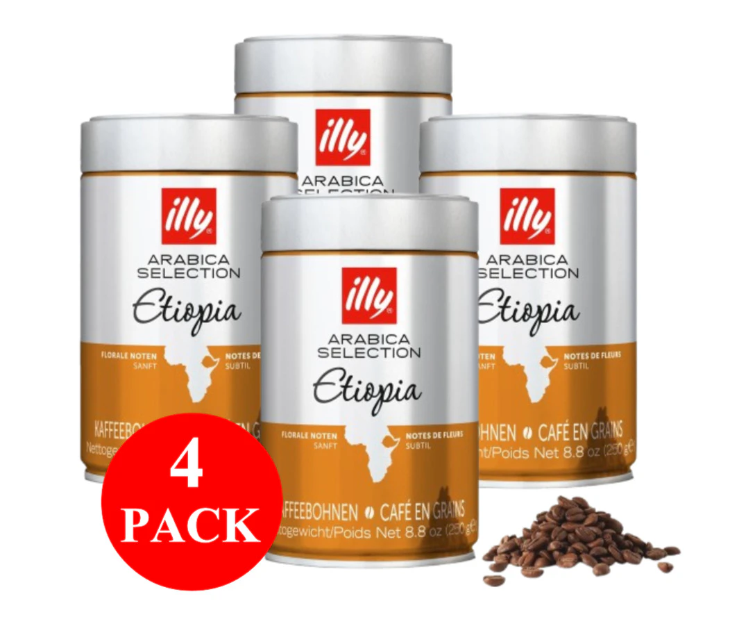 4 x illy Ethiopia Coffee Beans 250g