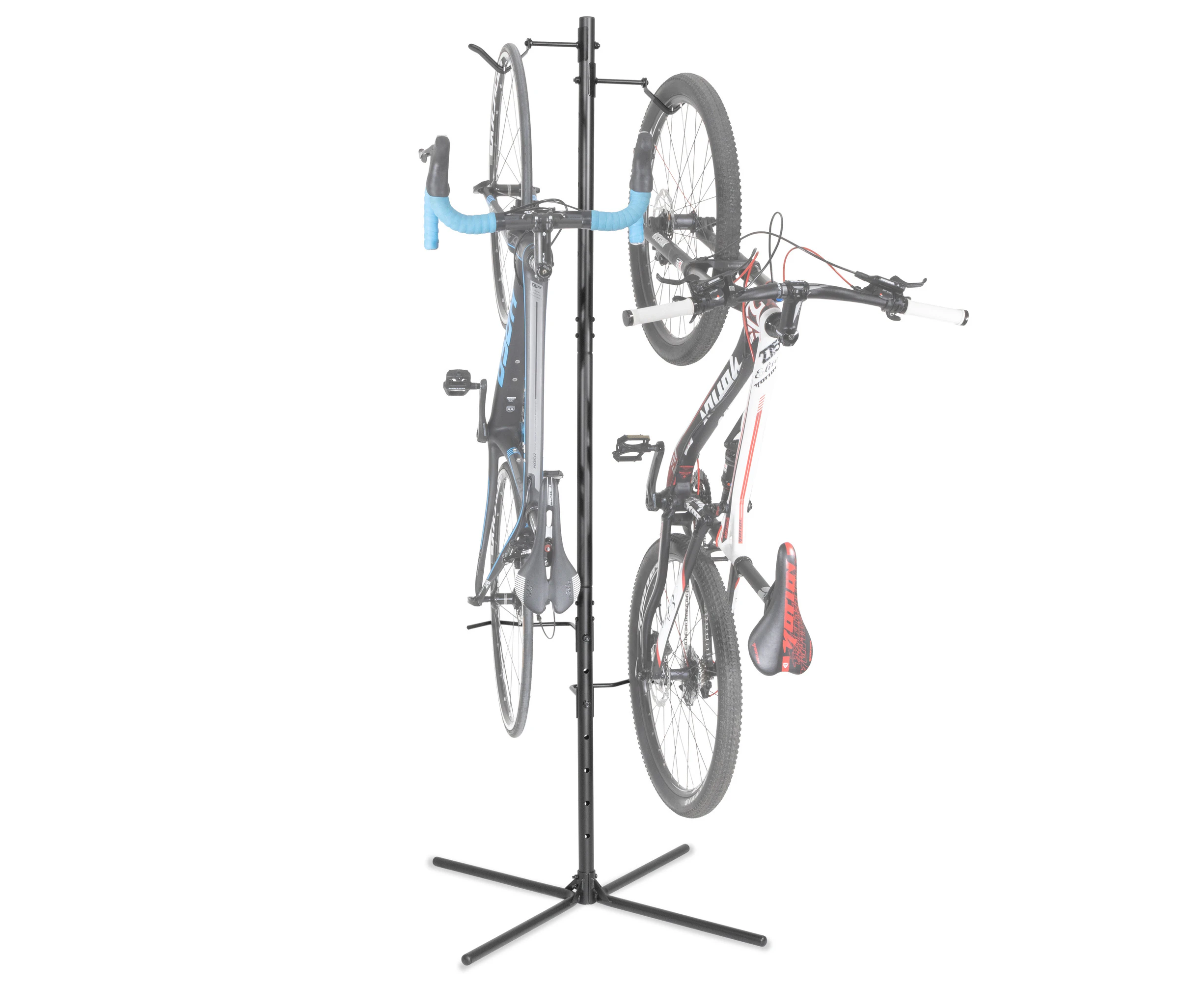 CD 2 Bike Vertical Freestanding Rack - Fully Adjustable Gravity Storage Stand - Safe & Secure for Hanging MTB Road Bikes - for Wheels Sizes up to 29"