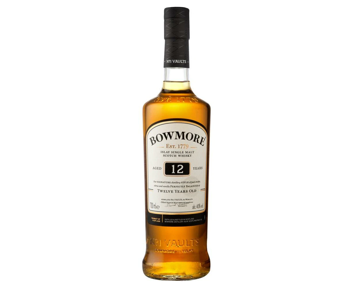 Bowmore Islay Single Malt Scotch Whisky 12 Year Old 700mL Bottle