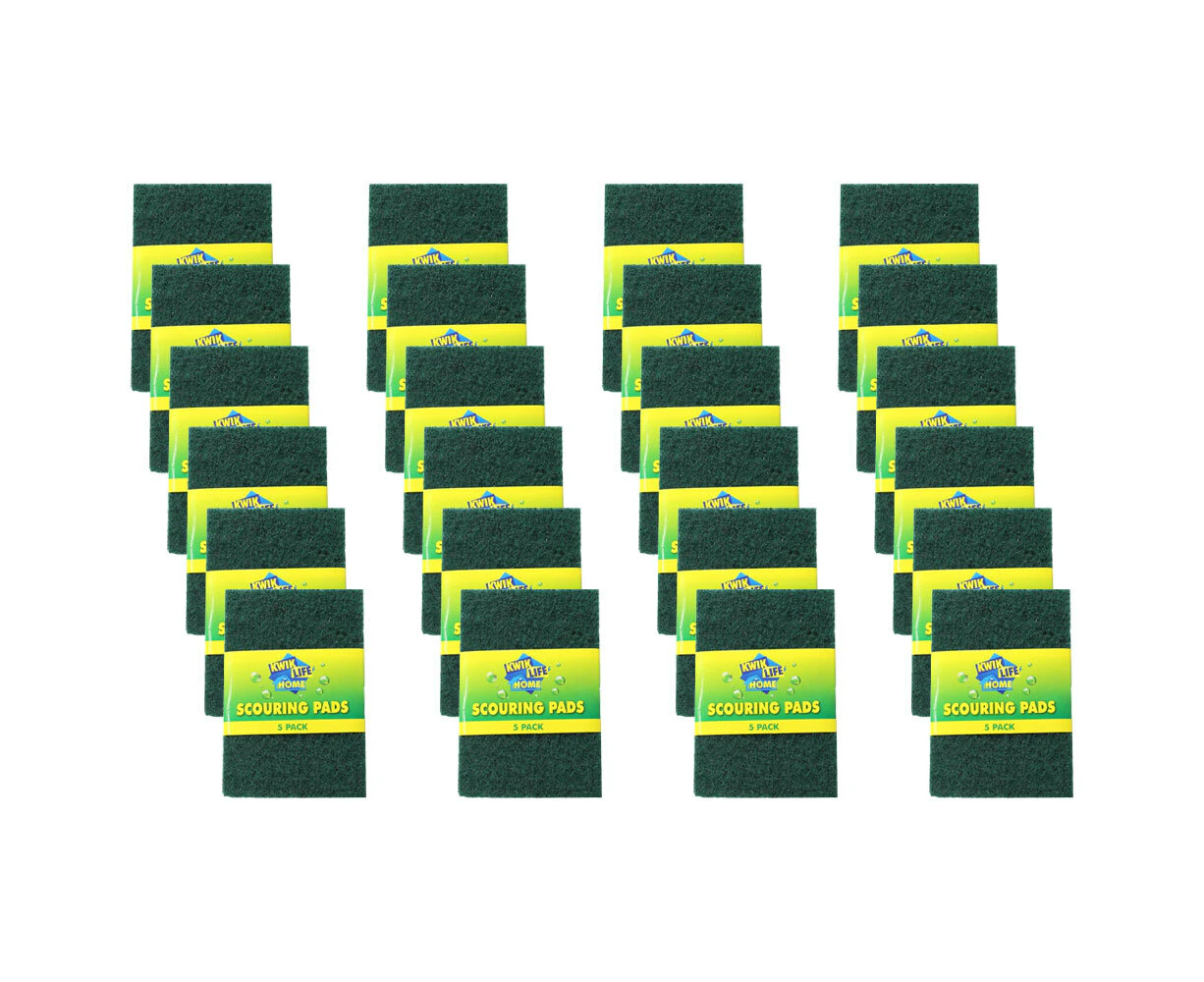 120pc Kwik Life Home Multi Purpose Home/Kitchen Scouring Pads 10x15cm Green