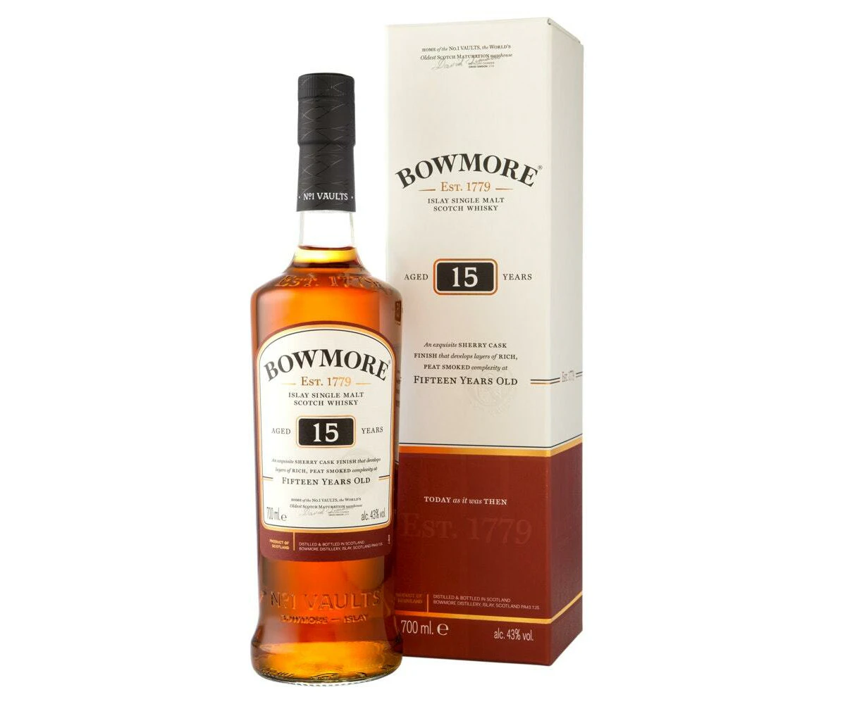 Bowmore Islay Dark Single Malt Scotch Whisky 15 Year Old 700mL Bottle