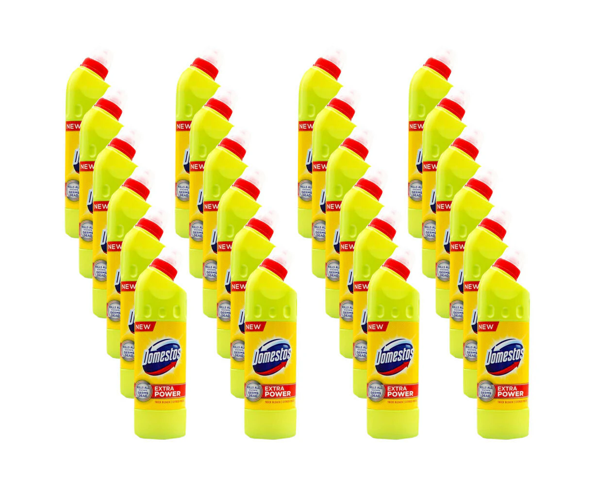 24x Domestos Extra Power Thick Bleach Kitchen/Bath Cleaner 500ml Citrus Fresh