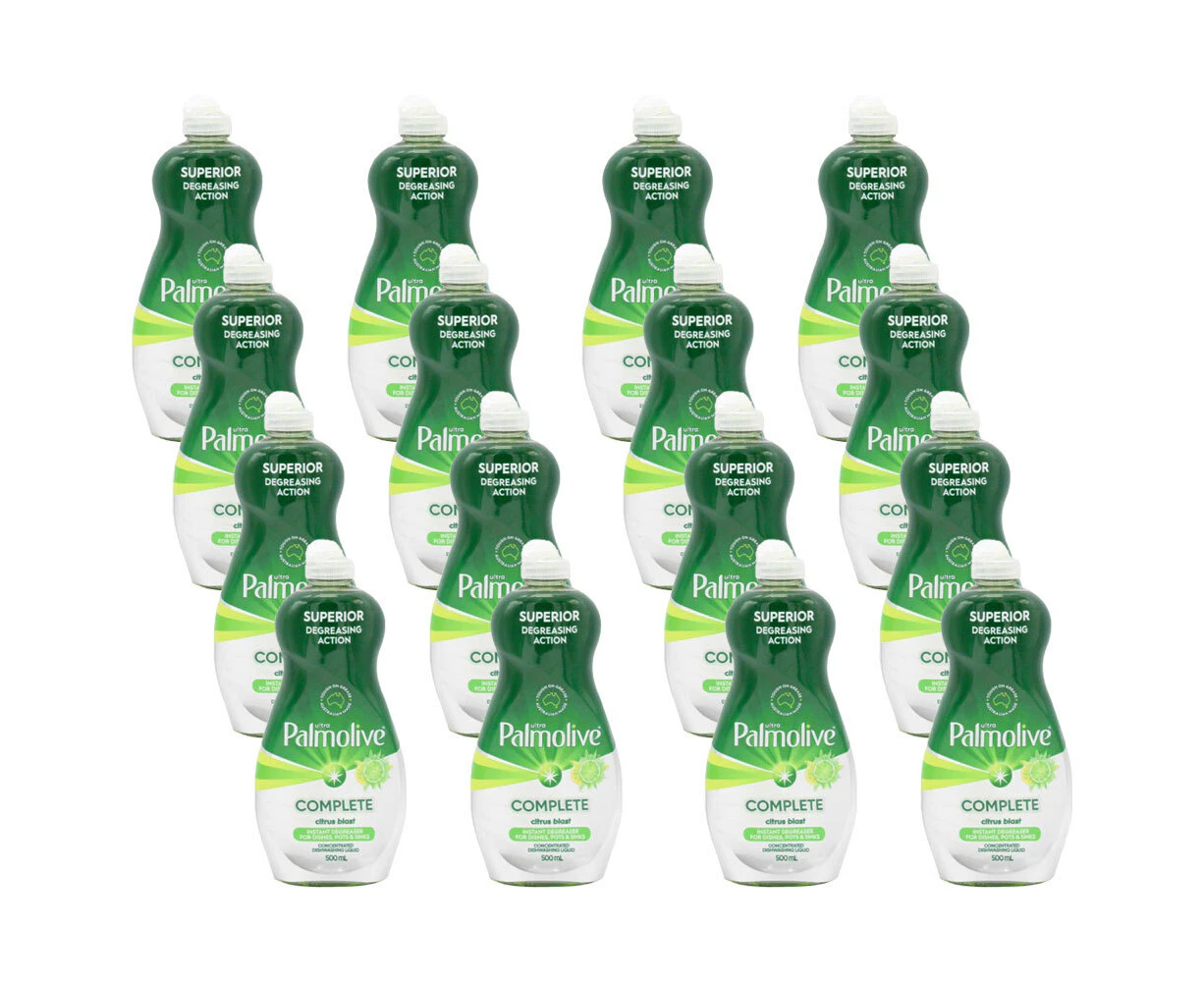 16x Palmolive Concentrated Dishwashing Liquid Quick Degreaser 500ml Citrus Blast