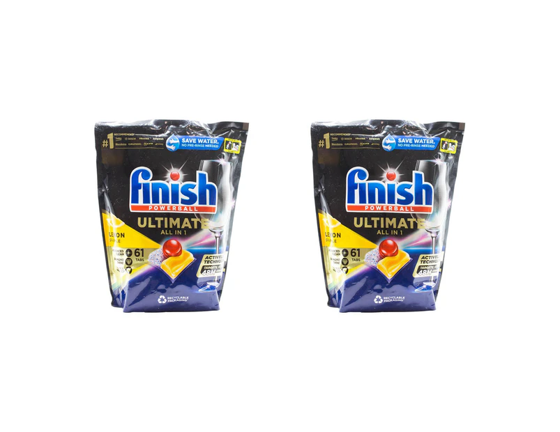 122pc Finish Ultimate All-In-1 Advanced Clean Dishwasher Tablets Lemon Sparkle