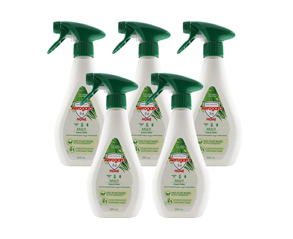 5x Aerogard Plant Based Home Multi-Insect Killer Spray Mosquito Repellent 300ml