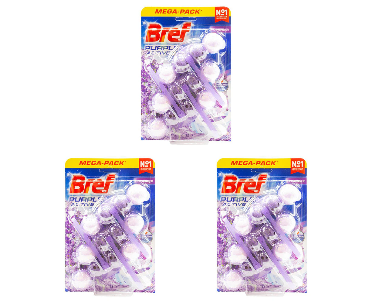 9pc Bref Toilet Cage Purple Active Bathroom Bowl Freshener 50g Lavender