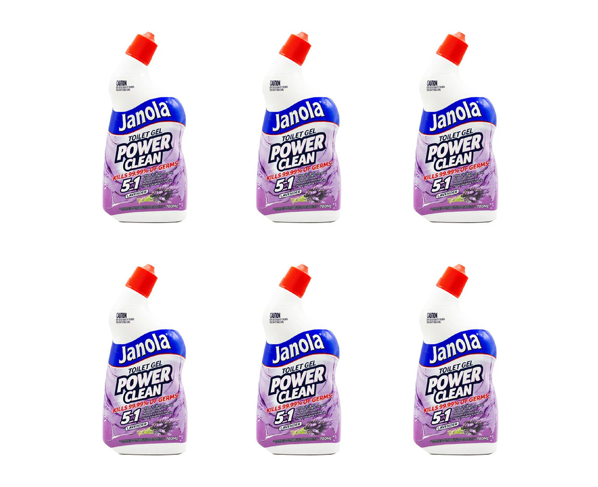 6x Janola Toilet Bowl Bleach Gel Deep Cleaner Disinfectant 700ml Lavender Scent