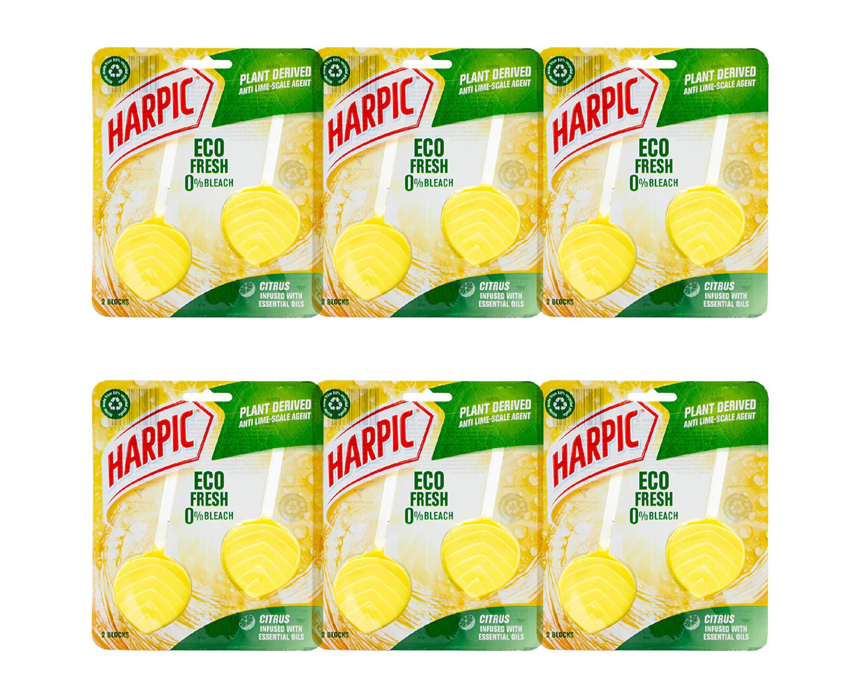 12pc Harpic Eco Fresh Toilet Blocks Bath Bowl Cleaner Citrus Infused w/ Oils