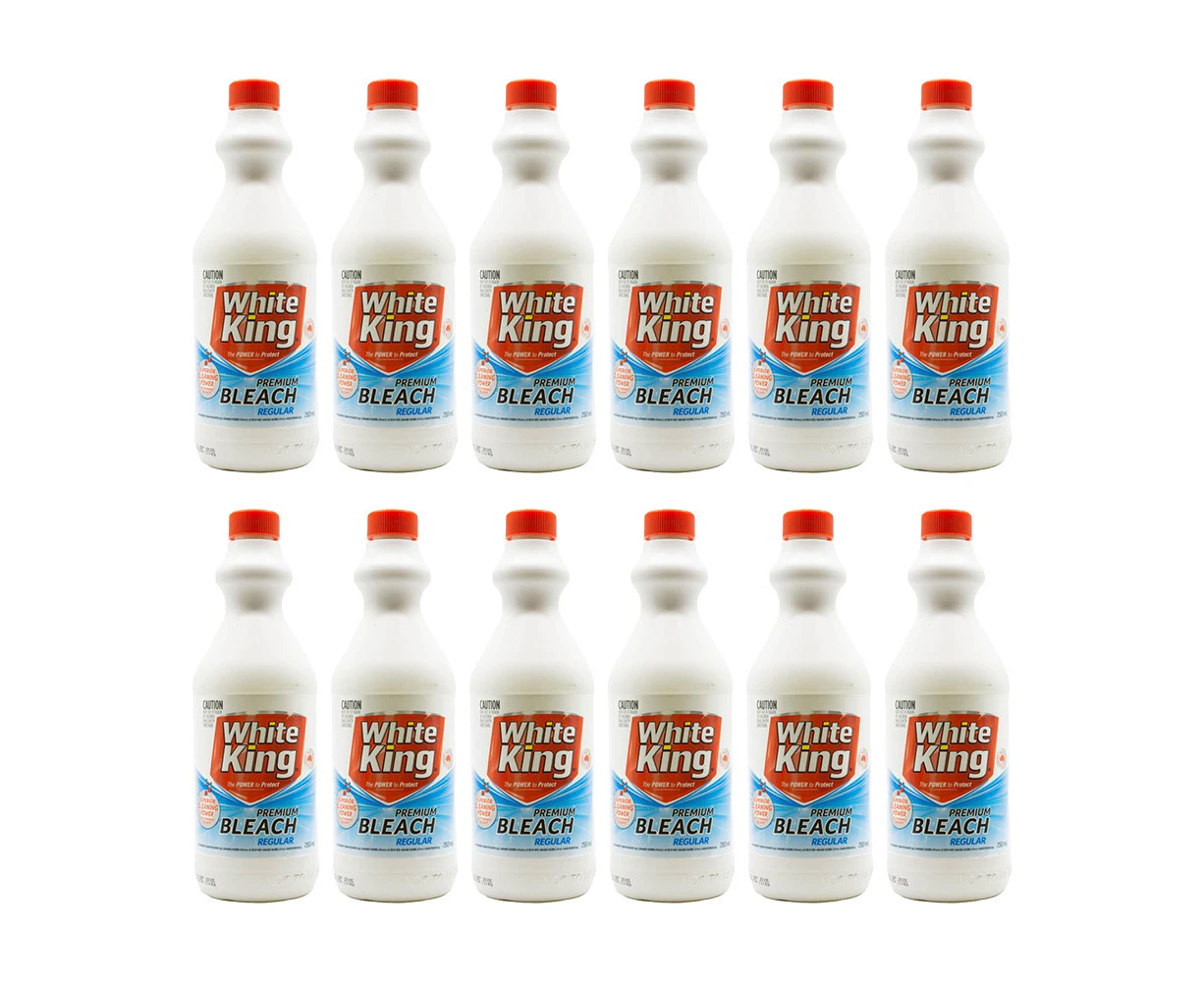 12x White King Premium Household Multi Purpose Bleach Cleaner 750ml Regular