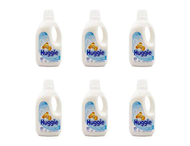 6x Huggie Liquid Laundry Fabric Conditioner/Softener For Sensitive Skin 1L