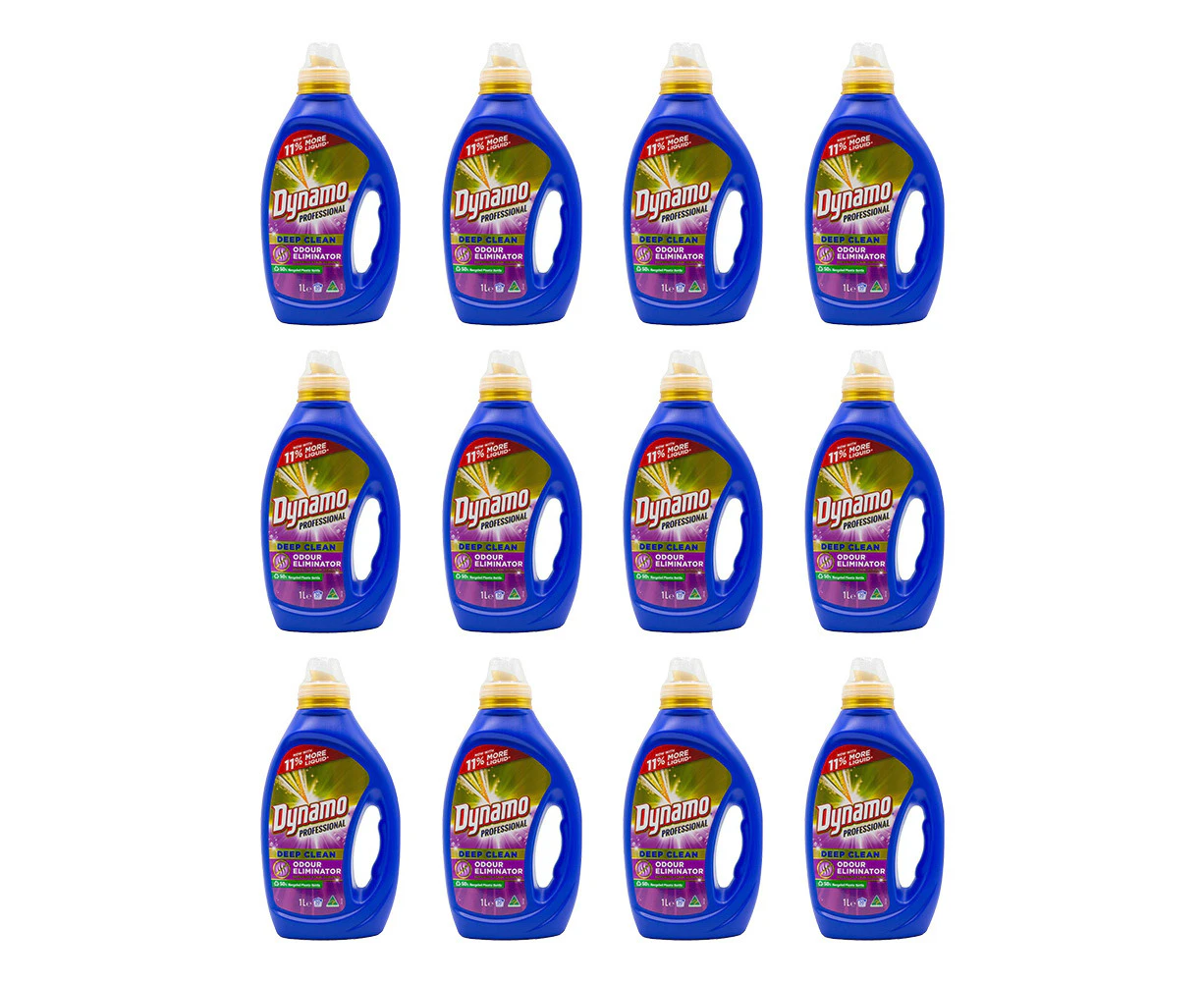 12x Dynamo Professional Deep Clean Liquid Laundry Detergent Odour Eliminator 1L