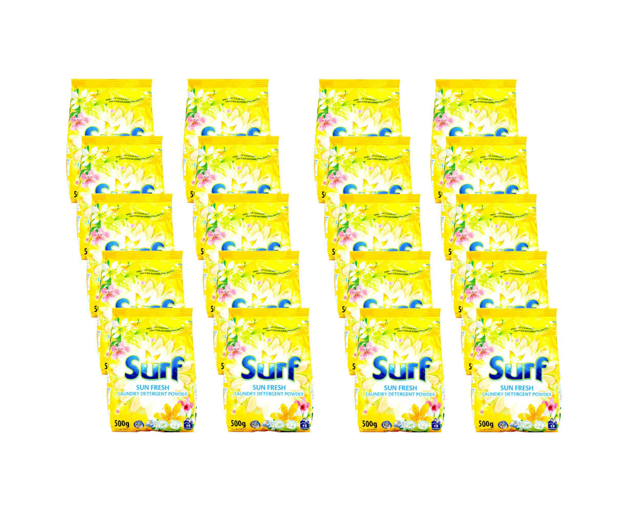 20x Surf Laundry Washing Detergent Powder Front & Top Loader 500g Sun Fresh