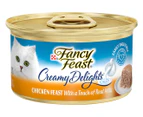 24 x 85g Fancy Feast Creamy Delights Wet Cat Food Chicken Feast w/ Real Milk