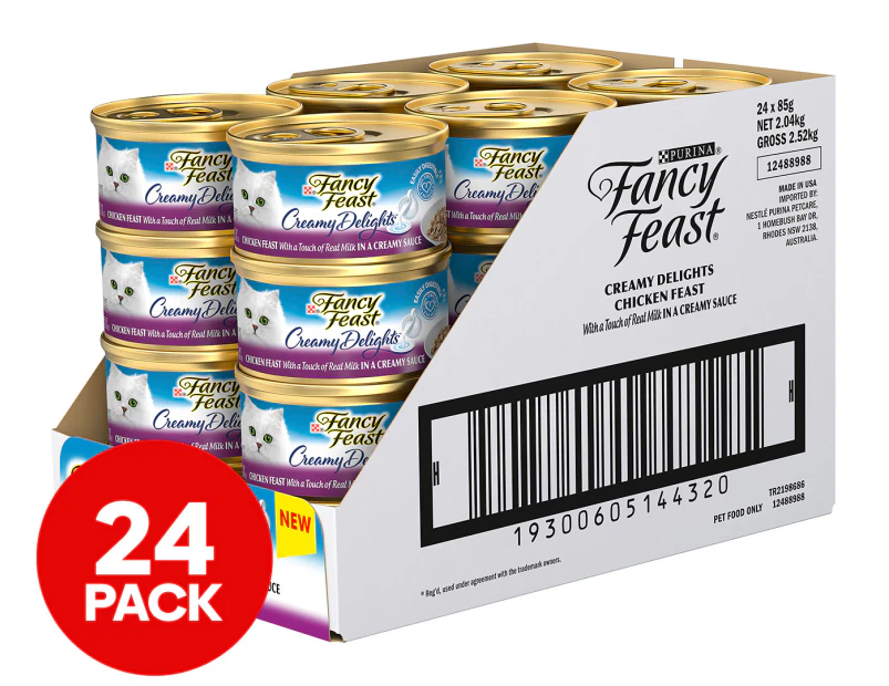 24 x 85g Fancy Feast Creamy Delights Wet Cat Food Chicken Feast in Creamy Sauce