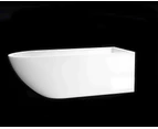 Vizzini Duo Freestanding Back TO Wall Corner/Shower Bath - Matte White - 1700mm (L) x 750mm (W) x 570mm (H)