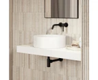 Vizzini Enza Above Counter Stone Basin - Matte White - 380mm (L) x 380mm (W) x 110mm (H)