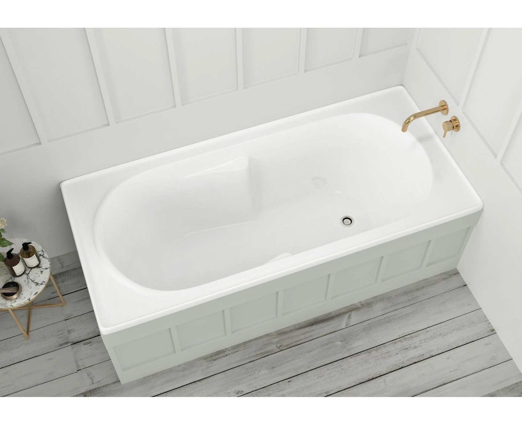 Vizzini Comodo Bath - White - 1700mm (L) x 730mm (W) x 385mm (H)