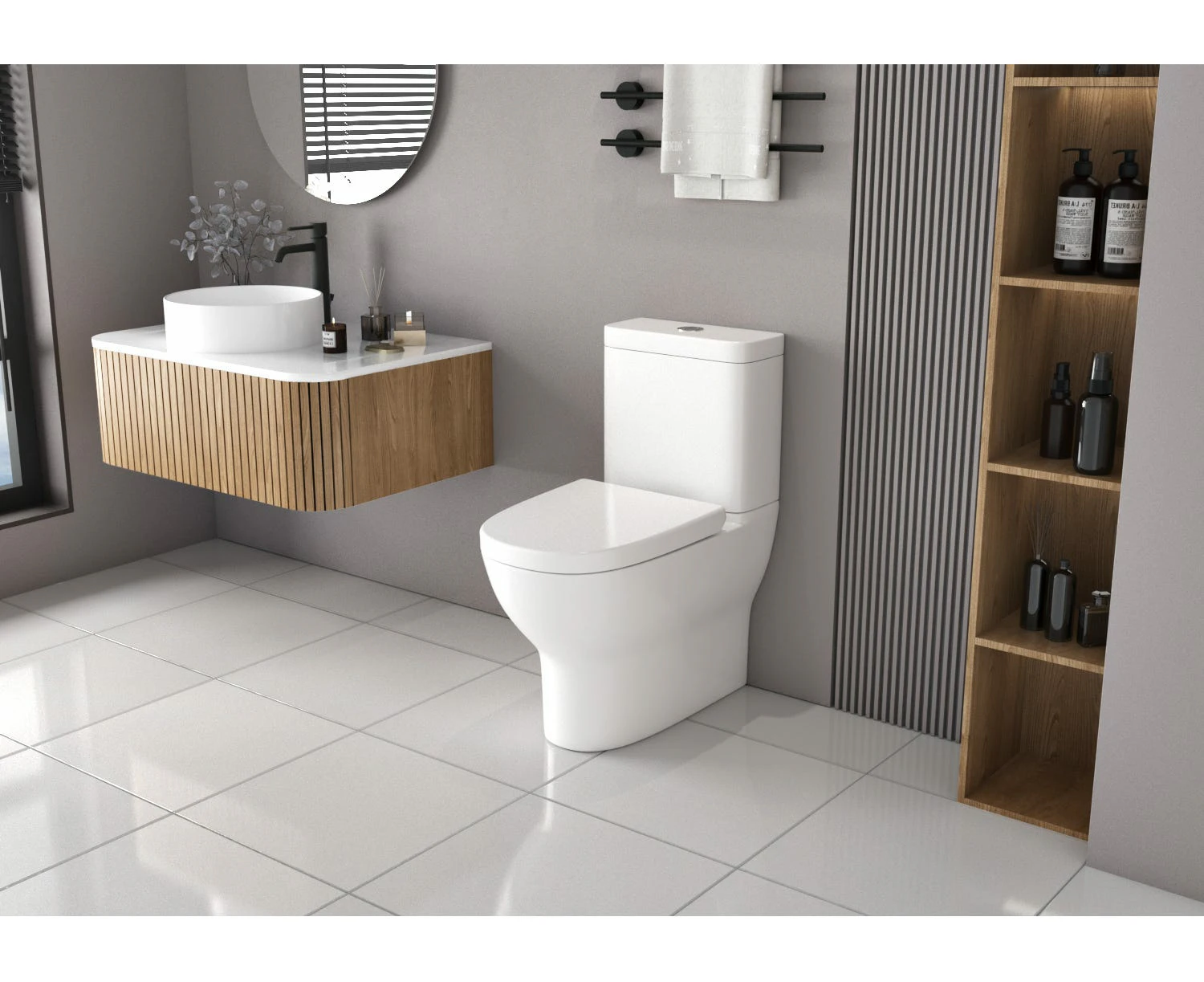 Vizzini Lucio Back To Wall Toilet Suite - White - Geberit Flush System