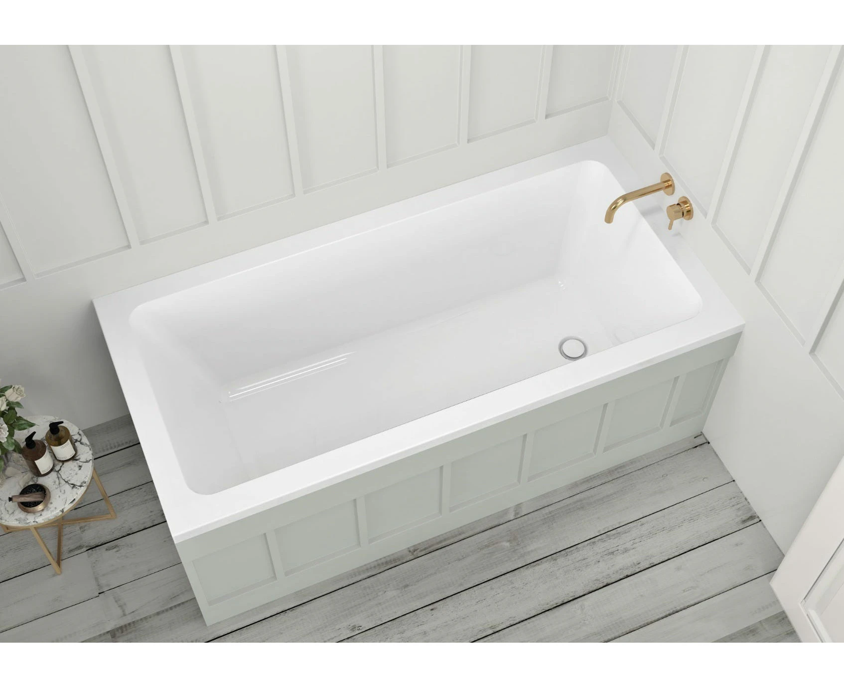 Vizzini Gaetano Drop In Bath - White - 1650mm (L) x 800mm (W) x 480mm (H)