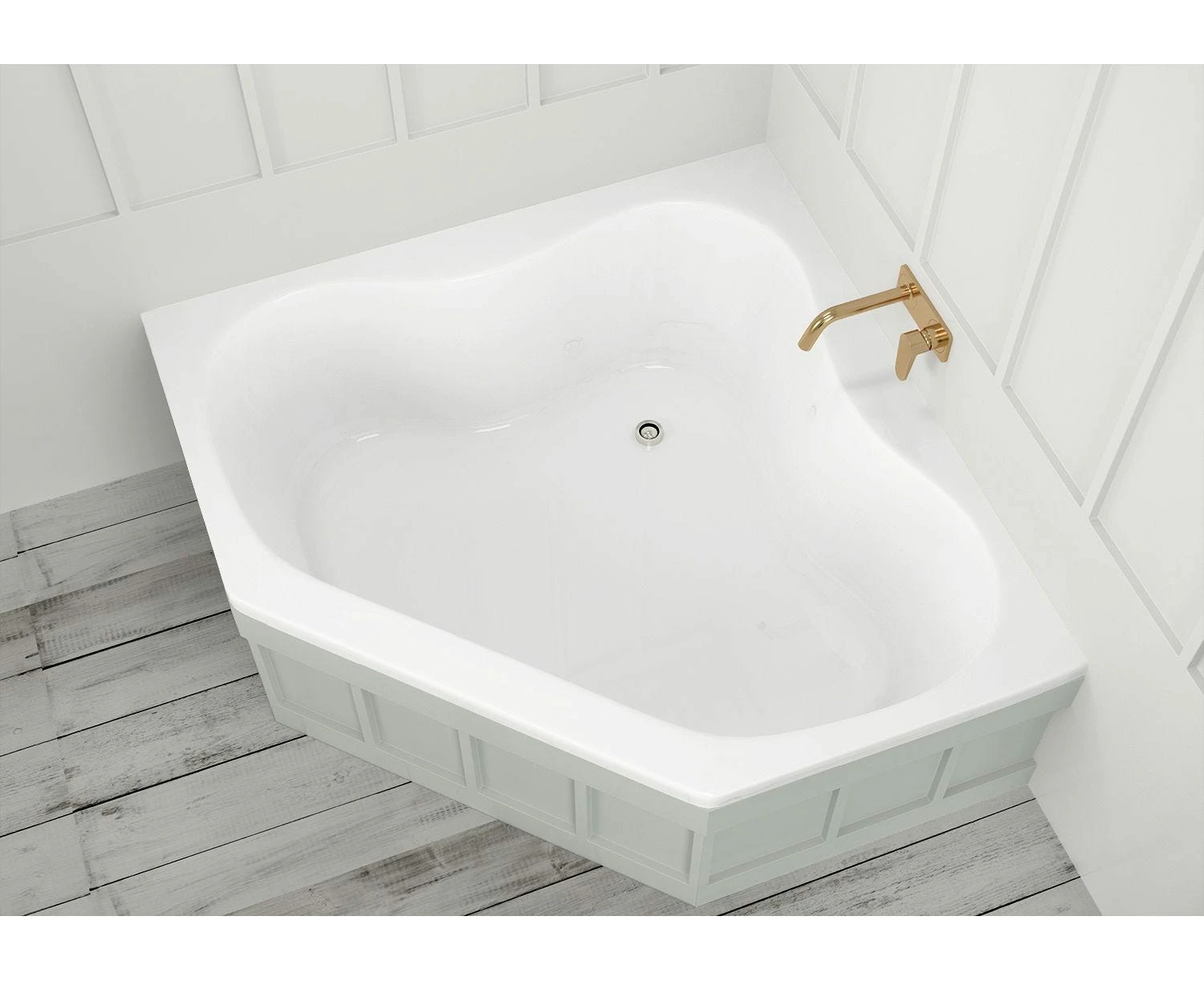 Vizzini Clove Corner Drop In Bath - White - 1300mm (L) x 1300mm (W) x 480mm (H)