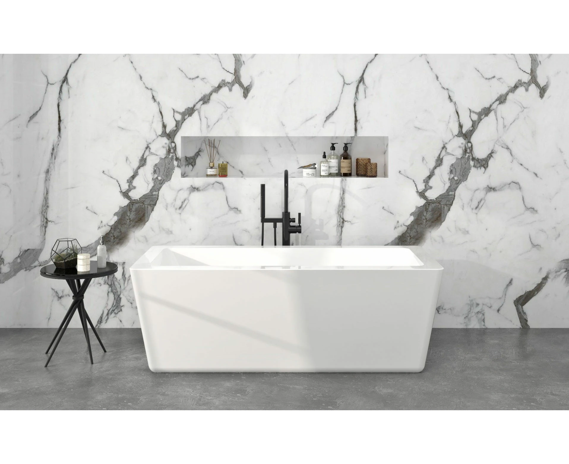 Vizzini Carlton Freestanding Bath - White - 1740mm (L) x 790mm (W) x 580mm (H)