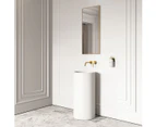 Vizzini Betto Pedestal Stone Basin - Matte White - 450mm (L) x 450mm (W) x 900mm (H)