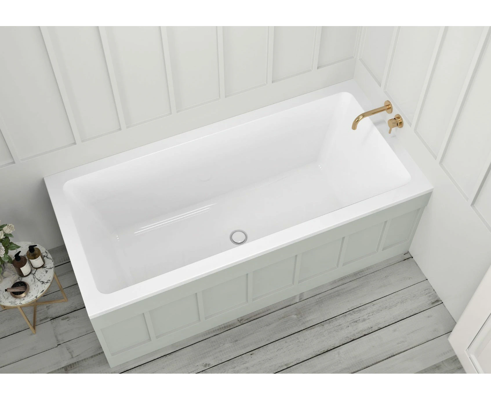 Vizzini Catania Drop In Bath - White - 1800mm (L) x 850mm (W) x 500mm (H)