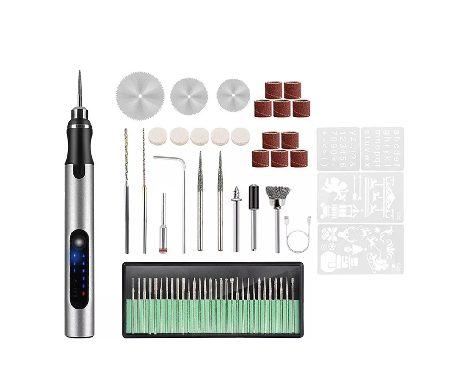 USB Rechargable Engraving Pen with 58Bits,DIY Engraving Tool Kit for Carving Wood Jewellery Glass Metal Plastic