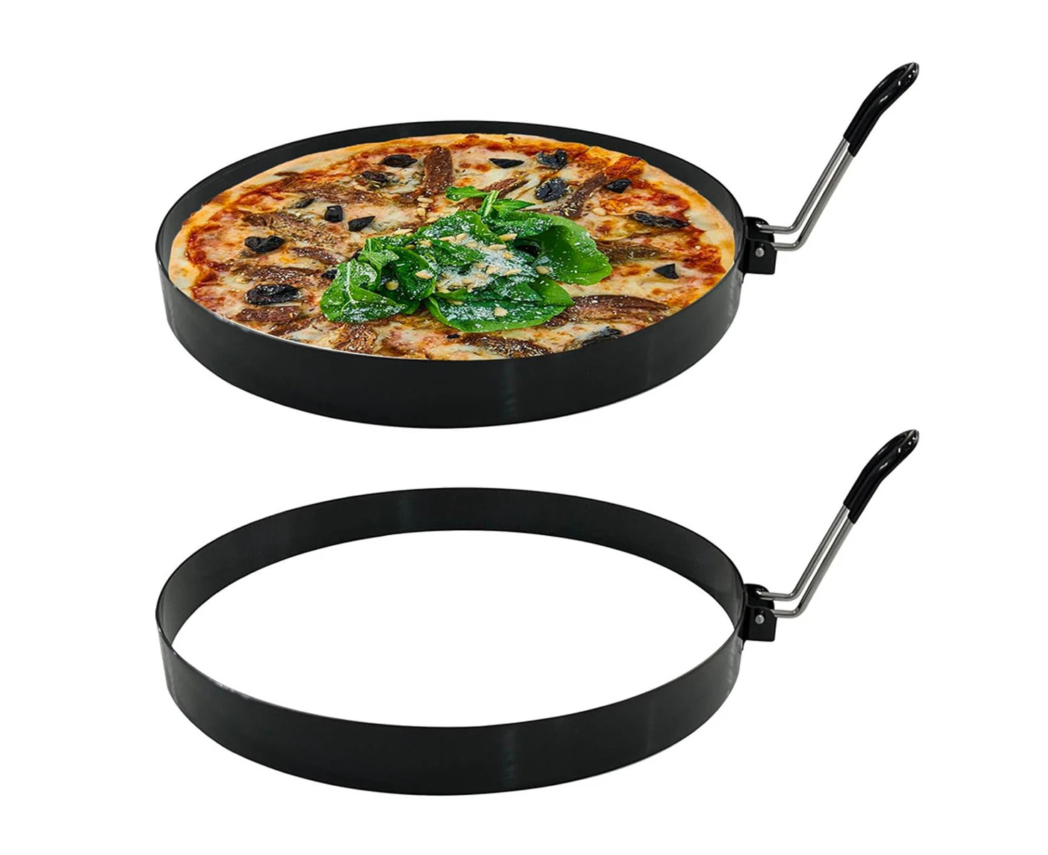 Large 2 Packs 8" Omelette Ring for Griddle,Stainless Steel 8 Inch Griddle Omelet Rings,Non-Stick Pancake Egg Ring Round Omelet Ring Omelet Pancake