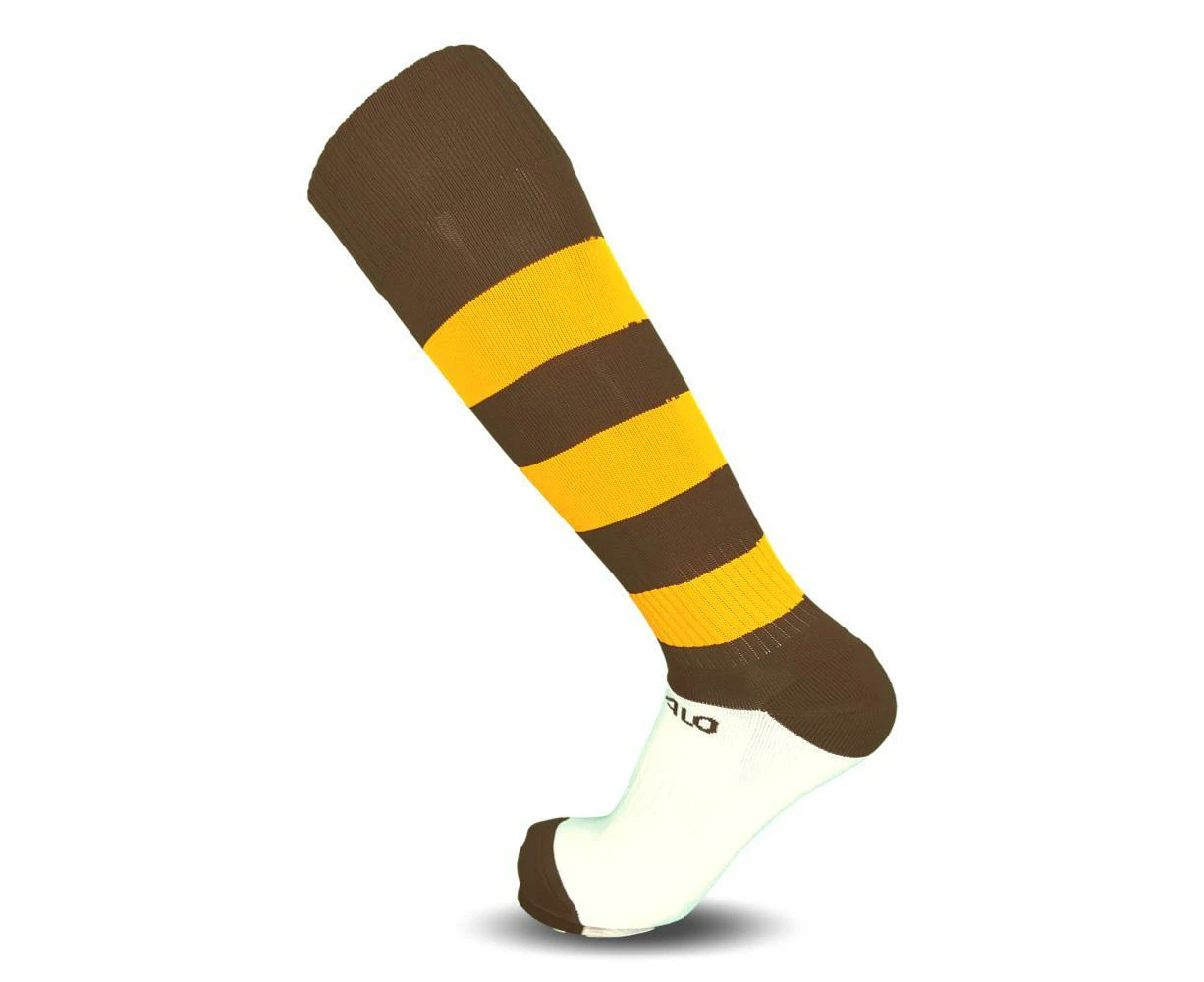 Buffalo Sports Pro Football Socks - Brown Gold Hoops