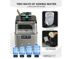 Costway 20kg 3.2L Stainless Ice Maker Portable Ice Cube Commercial Machine Self-Cleaning 24H for Home Silver